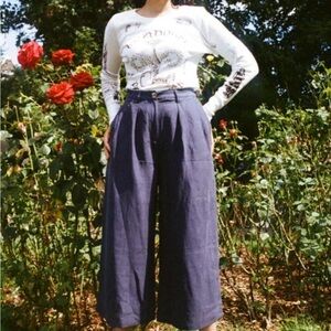Meadows Wide Leg Sanne Trousers navy blue size 6